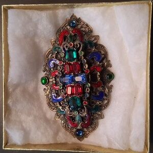 ❤️💙💚Vintage Multicolor Gemstone Brooch